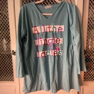 Blue Long Sleeve Shirt includes “All the jingle ladies”
